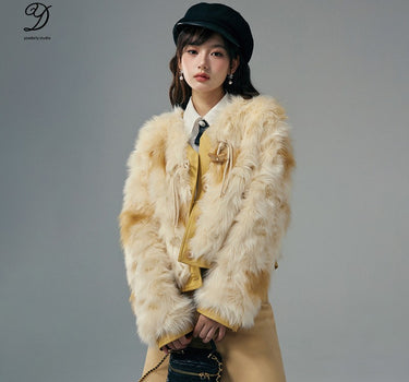 yoodaily - Caramel winter plush eco friendly fur coat