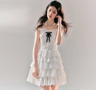 yoodaily - White bow dress