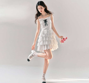 yoodaily - White bow dress