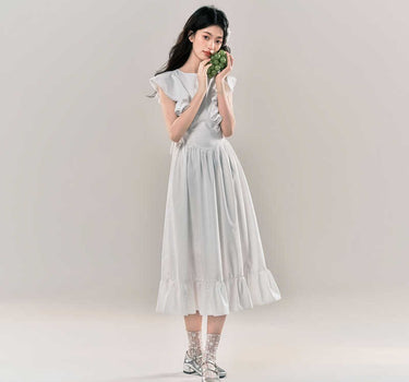 yoodaily - Sleeveless slim white lace dress