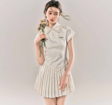 yoodaily - Fake two-piece polo collar dress