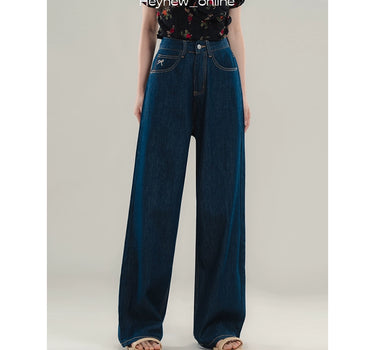 LOVEHEYNEW - Retro High Waist Straight Jeans