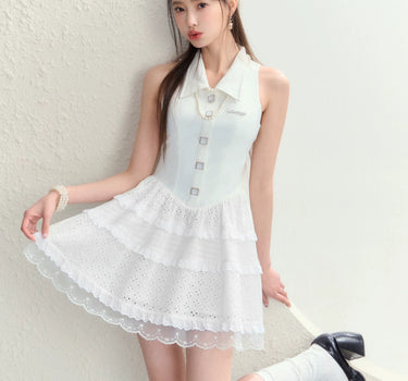 underpass - Sleeveless Waist Pulling Puff Dress