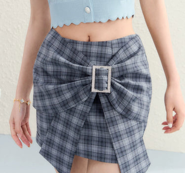 underpass - Plaid high-waist bow short skirt