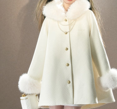 underpass - Milky White Fur Thick Woolen Coat Jacket