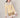 underpass - Sweet cream yellow fur collar coat plaid skirt two-piece suit dress