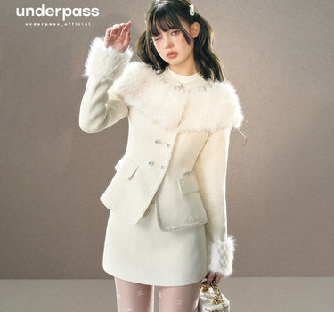 underpass - Wool one-shoulder waist top and low-waist skirt suit