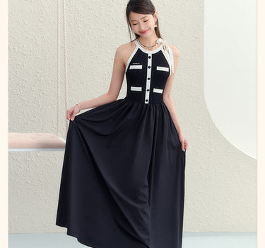 underpass - Bow tie woolen suspender long dress