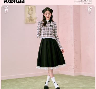 AooRaa - Colored set coat high end skirt