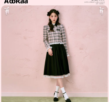 AooRaa - Colored set coat high end skirt