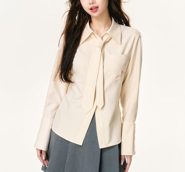 chummy - Two-color casual loose drape long-sleeved bottoming top