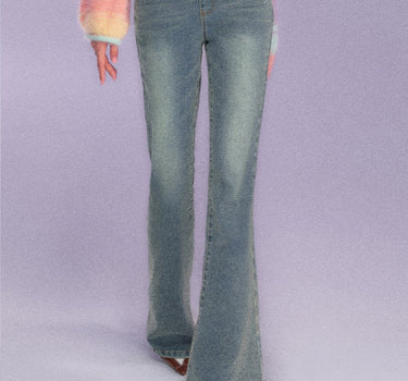 underpass - Retro style distressed slim bootcut jeans