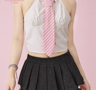 GirlyFancyClub - Pink Striped Tie