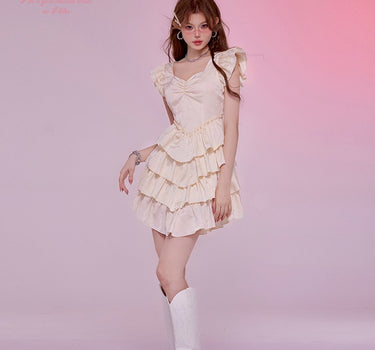 GirlyFancyClub - Satin Fluffy Dress